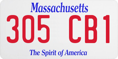 MA license plate 305CB1