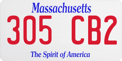 MA license plate 305CB2