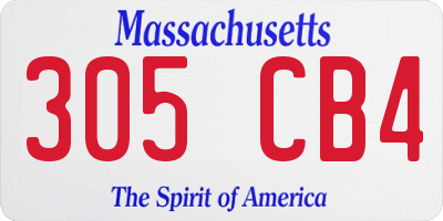 MA license plate 305CB4