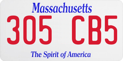 MA license plate 305CB5
