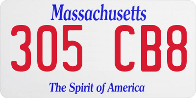 MA license plate 305CB8