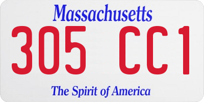 MA license plate 305CC1