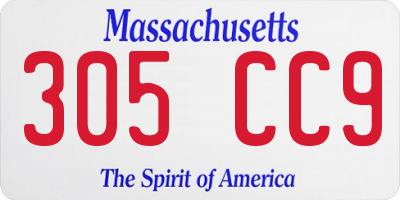 MA license plate 305CC9