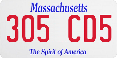 MA license plate 305CD5