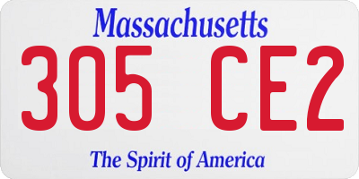 MA license plate 305CE2