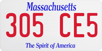 MA license plate 305CE5