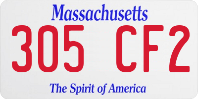 MA license plate 305CF2