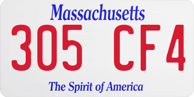 MA license plate 305CF4