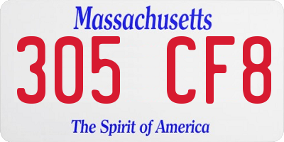MA license plate 305CF8