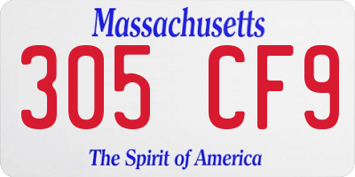 MA license plate 305CF9
