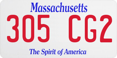MA license plate 305CG2