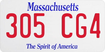MA license plate 305CG4