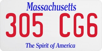 MA license plate 305CG6