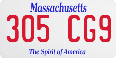 MA license plate 305CG9