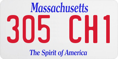 MA license plate 305CH1