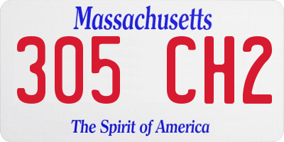 MA license plate 305CH2