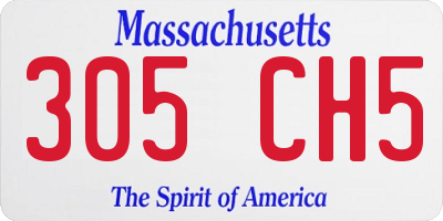 MA license plate 305CH5