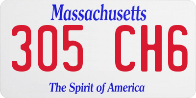 MA license plate 305CH6