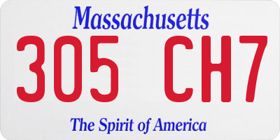 MA license plate 305CH7