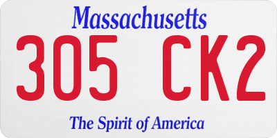 MA license plate 305CK2