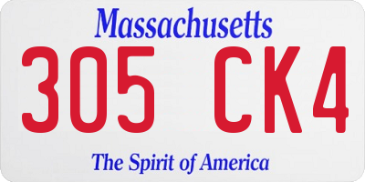 MA license plate 305CK4