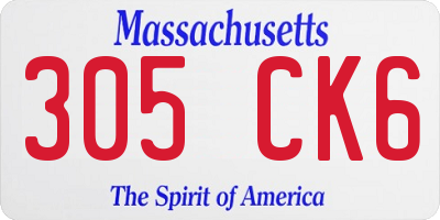 MA license plate 305CK6