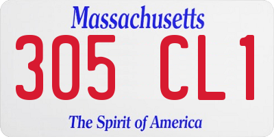MA license plate 305CL1