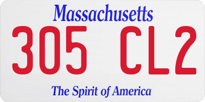 MA license plate 305CL2