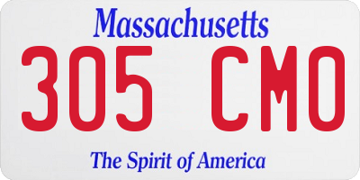 MA license plate 305CM0