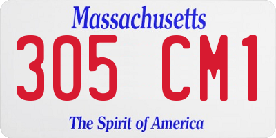 MA license plate 305CM1