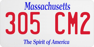 MA license plate 305CM2