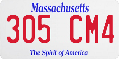 MA license plate 305CM4