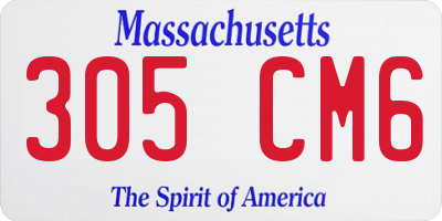 MA license plate 305CM6