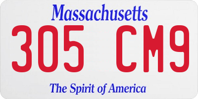 MA license plate 305CM9