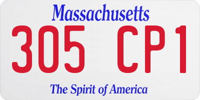 MA license plate 305CP1