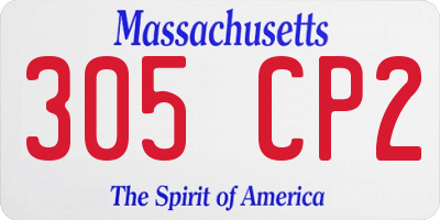 MA license plate 305CP2