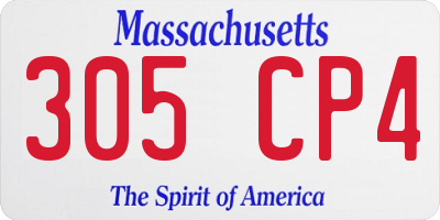 MA license plate 305CP4