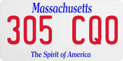 MA license plate 305CQ0