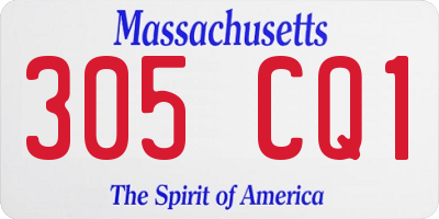 MA license plate 305CQ1