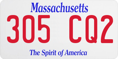 MA license plate 305CQ2
