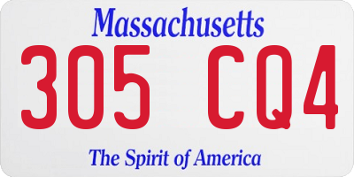 MA license plate 305CQ4