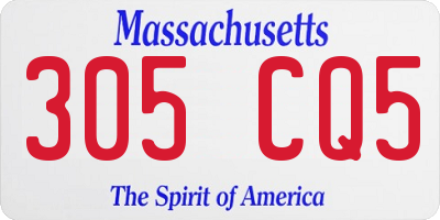 MA license plate 305CQ5
