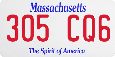 MA license plate 305CQ6