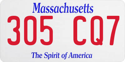 MA license plate 305CQ7