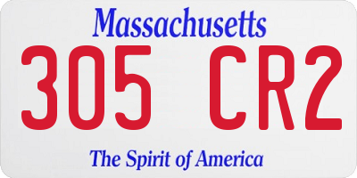 MA license plate 305CR2
