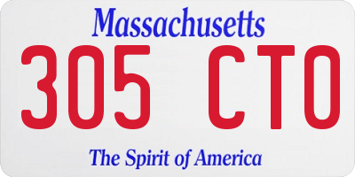 MA license plate 305CT0