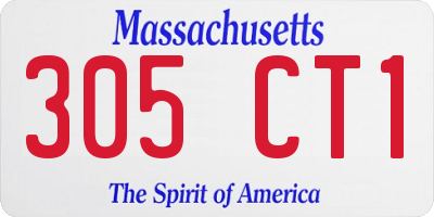 MA license plate 305CT1