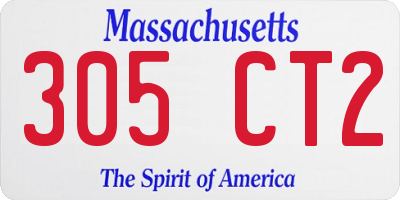 MA license plate 305CT2