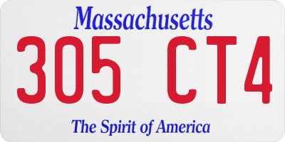 MA license plate 305CT4