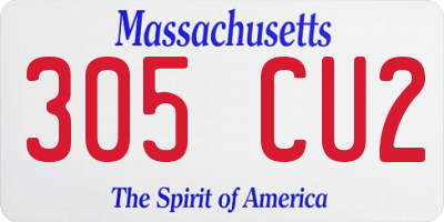 MA license plate 305CU2